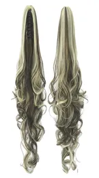 002 Синтетический хвост, длинные прямые волосы, 16 дюймов, 22 дюйма, на клипсе, наращивание волос, хвост, блондинка, коричневый, омбре, хвост с Drawstr7099486