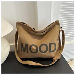 Large Capacity Tote Bag for College Students Canvas Large Bag Women Autumn and Winter Single Shoulder Crossbody Bag 240315