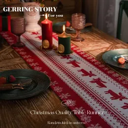 Gerring Jacquard Red Table Runner 웨딩 웨딩 크리스마스 장식 홈 TV 캐비닛 식탁보 현대 식당 240307