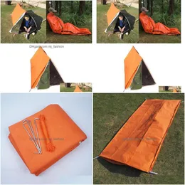 Tendas e abrigos Tubo de emergência Tenda Sobrevivência ao ar livre Abrigo durável para ciclismo Cam Survival8369299 Drop Delivery Sports Outdoor Dhpoq