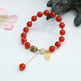 Strand Agate Chalcedony Armband Female Acacia Happy Pärled Transfer Beads Red Bean Armband för att skicka flickvänner gåvor