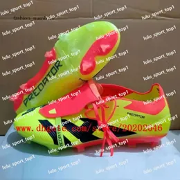 Predator Football Boots Gift Bag Soccer Boots PREDATOR Accuracy+ Elite Tongue FG BOOTS Metal Spikes Football Cleats Mens LACELESS Soft Leather Soccer Shoes 679