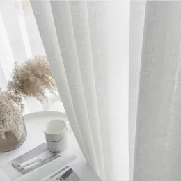 Tende BILEEHOME Tenda trasparente semiombreggiante bianca per soggiorno Addensare Tulle Camera da letto Cucina Trattamenti per finestre Tende Voils