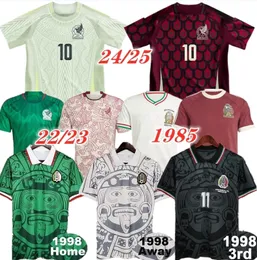 22 23 24 MEXICO soccer jerseys 1985 1998 Mexico Retro Kit football shirt red and white soccer shirts Men and kids sets uniform