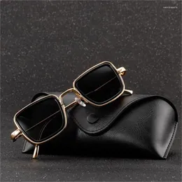 Solglasögon Steampunk Style Square Classic Gothic Men Women Brand Designer AlloyFrame Colorful Lens Goggles Sun Glasses