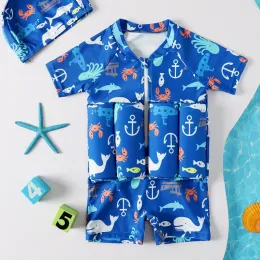 Bluzja kąpielowa płynęcy dla dzieci chłopcy Onepiece pływający strój kąpielowy dla dzieci dziewczęta drukują letnie pływanie niemowlę