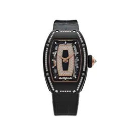 Högkvalitativa män och kvinnor Klassisk designer Watch Automatisk mekanisk klocka RM07-01 Black Ceramic Diamond Bezel Wristwatch