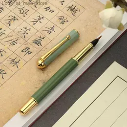 Fontanna długopisy Fountain Pen 1pc pędzel pen z kaligrafią Penuted Green Converter wypełniacz Chińskie słowa Uczenie się artykułów piśmiennych