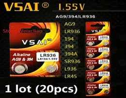 20PCS 1 LOT AG9 LR936 194 394 394A SR936 L936 LR45 155Vアルカリボタンセルバッテリーコインバッテリーvsai 2804286