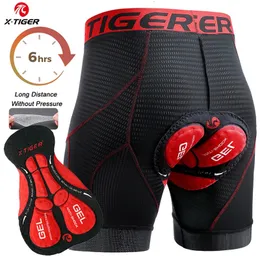 X-TIGER Mens Ciclismo Shorts Malha Respirável Ciclismo Cueca Gel Pad À Prova de Choque MTB Bicicleta Shorts queda Roupa Interior Da Bicicleta 240313