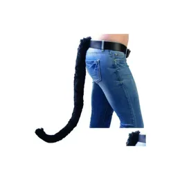 Andere Event Party Supplies Tier Kostüm Cosplay Zubehör Katze P Furry Long Tails mit Schleife Glocken Halloween Weihnachten Hen Cos Maid Pr Dhhda