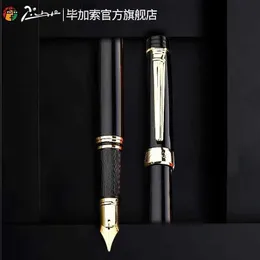 Fountain Pens Fountain Pens Picasso 917 Pimio Emotion of Rome Fountain Pen Ink Pens Black with Gold / Silver Clip Gift Business Office Gift Q240314
