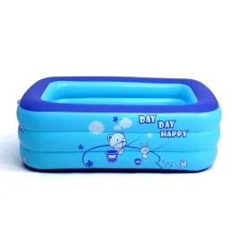 Bathtubs Thickening Inflatable Swimming Pool Family Summer Outdoor Water Play Pool Bathtub with Bubble Bottom for Kids 43x28x15inch