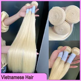 Top Quality Peruvian Vietnamese Hair Double Drawn 613 Blonde Silky Straight Wavy Hair Extensions 3 Bundles 100% Raw Virgin Remy Human Hair