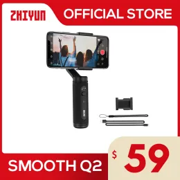 Cabeças Zhiyun Smootor Q2 Phone Phone 3Axis Tamanho do bolso Estabilizador portátil para iPhone 14 Pro Max/ Huawei/ Xiaomi vs OSMO