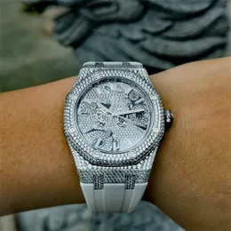 Babyysbreath Diamond Watch Mężczyźni zegarki zegarki stalowe 41 mm 3120 Automatyczny ruch mechaniczny BE Lukse Luksusowe zegarek zegarki