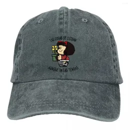 Ball Caps mafalda kreskówka wielokolorowa czapka szczytowa czapka dla kobiet rzeczy zajmują się spersonalizowanymi czapkami ochrony wizji