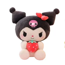 Factory wholesale 2 styles 25cm strawberry kuromi plush toy animation peripheral doll children's gift