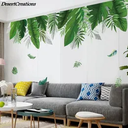 Adesivos de Parede Folha de Palmeira Estilo Nórdico Decoração de Quarto Decoração de Casa Living TV Fundo Poster Papel de Parede