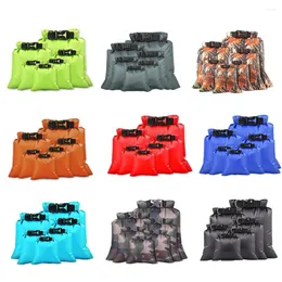 Sacos ao ar livre 6pcs saco impermeável conjunto de armazenamento seco mochila bolsa tecido resistente a rasgos para acessórios de esportes aquáticos