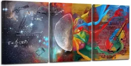 Nummer Gehirn Wandkunst Galaxie Raum Wand Bild Abstraktes Farbwissenschaft Poster Ölmalerei Büro Studienraum Dekoration