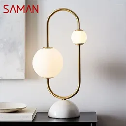 Lampade da tavolo SAMAN Nordic Modern Creative Dimmer Lampada Illuminazione da scrivania a LED per la decorazione del soggiorno domestico