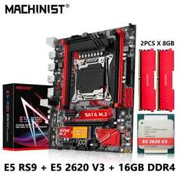 Machinist Rs9 x99 Moderboard Combo Kit Set med Intel Xeon E5 2620 V3 CPU LGA 2011-3 Processor DDR4 16GB 2 X 8GB Memory 240307