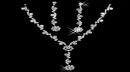 Barato nupcial encantador liga banhado strass cristal conjunto de jóias colar brincos para casamento noiva dama de honra festa de formatura 9076380