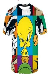 새로운 도착 힙합 여름 스타일 만화 Looney Tunes 재미있는 3D 프린트 남성 여성 패션 티셔츠 탑 xs0342852994