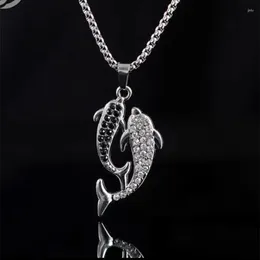 Pendant Necklaces Dolphin Love For Men And Women Korean Edition Sen Series Fishtail Necklace Network Red Fresh Small Group Jew