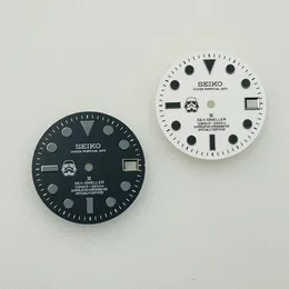 Novo mostrador nh35 guerreiro preto superfície de mergulho nh36 relógio mecânico modificado acessórios de relógio