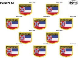 Patches bordados da bandeira dos EUA Mississippi Ferro em serra em patches de transferência Aplicações de costura para roupas no jardim doméstico 10 unidades a l5444454476