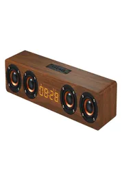 ポータブル木製フレームSpeakermulti機能ワイヤレススピーカー5W4 TF AUX FM with ClockアラームLEDディスプレイホームおよびアウト2920394