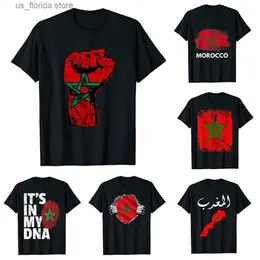 Męskie koszulki MA MAROCCO FLAG FLAGA GRAFICZNA T SHIRT FOR Men Odzież 3D Drukuj marokański duch totem emblemat