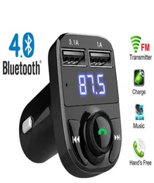 X8 FM-передатчик Aux-модулятор Автомобильный комплект громкой связи Bluetooth Автомобильный MP3-плеер с быстрой зарядкой 3,1 А Двойное зарядное устройство USB Accessorie9988240