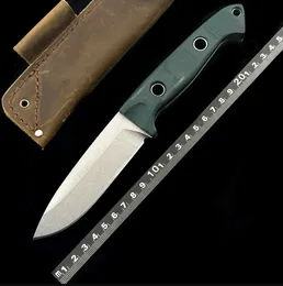 Coltello a lama fissa da campeggio BM 162 Maniglia verde G10 Coltelli tattici da caccia per sopravvivenza all'aperto