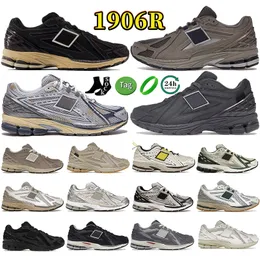 Designer 1906 Sapatos Casuais Homens Mulheres 1906R Cordura Ímã Preto Taupe Metálico Prata 1906D Preto Branco Reflexão Couro Sneaker Mens 1906s Treinadores Sapatilhas