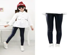 Baby Mädchen Schwarze Leggings Winter Kinder Schlank Verdicken Samt Bleistift Hose Kinder Warme Hosen PU Leder Stretchy Legging5675962