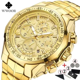 Relogio Masculino Wlist Watches Men Top Brand Luxury Wwoor Golden Chronograph Men Watches Gold Big Mal WlistWatch Man 220705300H