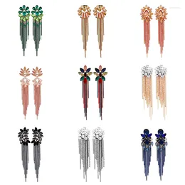 Висячие серьги Juran с длинной кисточкой и стразами для женщин, разноцветные кристаллы, 2024, трендовые ювелирные аксессуары, подарок