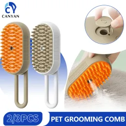 Grooming Rechargeable Cat Dog Grooming Comb With Electric Spray Water Spray Soft Silicone Depilation Brush Pet Kitten Grooming Supplies