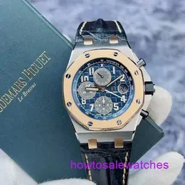 AP-Armbanduhr, schicke Uhr, Royal Oak Offshore-Serie, 26471SR, limitierte Auflage, blaue Platte, automatische mechanische Herrenuhr, 42 mm