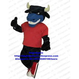 Trajes de mascote preto Kerbau Buffalo Bison Boi selvagem Touro Gado Bezerro Mascote Traje Adulto Personagem de desenho animado Allen Adorável Aniversário Venda Zx1674