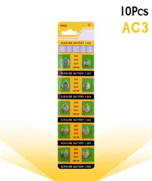 10pcscard AG3 For Watch Toys Remote SR41 192 Cell Coin Alkaline Battery 155V L736 384 SR41SW CX41 LR41 392 Button Batteries3971013