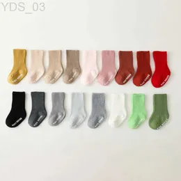 Kids Socks Candy Color New Childrens Cotton Sock For Boys Toddlers Girls Ankle Socks Stripped Non-slip Infant Baby Floor Sock Soft YQ240314