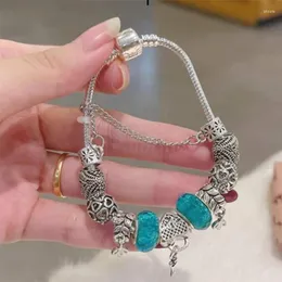 Braccialetti con ciondoli Yexcodes Fonte di vendita transfrontaliera Fai da te Cuore con serratura Chiave pendente Bracciale di marca Regali femminili