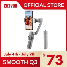 Köpfe Zhiyun offizieller reibungsloser Q3 Gimbal Smartphone 3AXIS Phone Gimbals tragbarer Stabilisator für iPhone 14 Pro Max/Xiaomi/Huawei