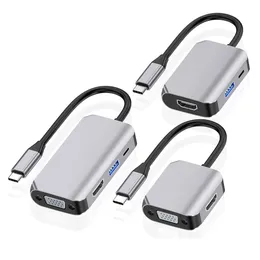 USB-C-auf-HDTV-VGA-Hub-Adapter Typ-C-Dock-Multi-Splitter mit USB3.0 für MacBook Pro-Zubehör-Hubs