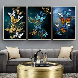 Nummer gatyztory 3pcs Malerei nach Zahlen für Erwachsene Kinder Schmetterling Handbemalte Ölmalerei Leinwand DIY Geschenk Home Decor 40x50cm