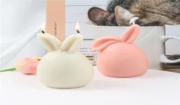 Świece szczęśliwe dekoracje wielkanocne 3D Bunnies Świeca na świeca silikonowa silikonowa silikonowa Mod króliki Make Making Animal Tort Chocolate Bak8656646